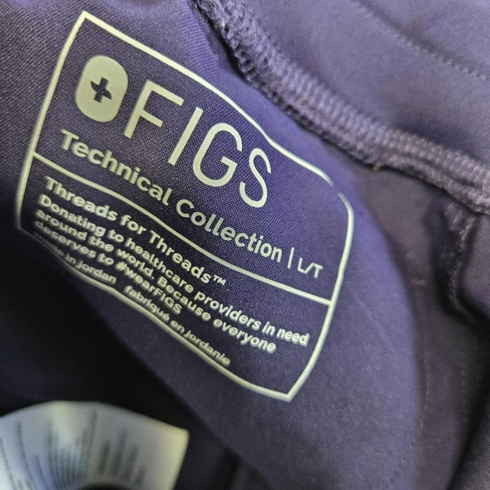 FIGS Pants Mens 36x32 Purple Cargo Relaxed Knit Polyester Viscose‎ Spandex